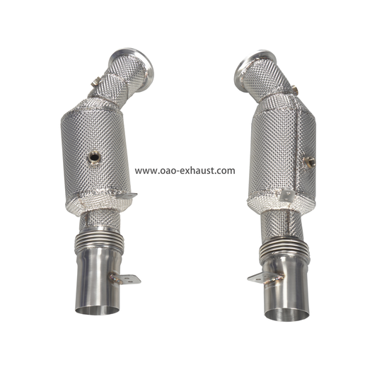 High quality 304 stainless steel exhaust pipe with heat shield downpipe for BMW G12 M760i 6.6T V12