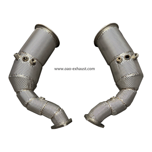 Lamborghini URUS 4.0T 2022-2023 exhaust system without/with catalytic high-flow exhaust downpipe with heat shield