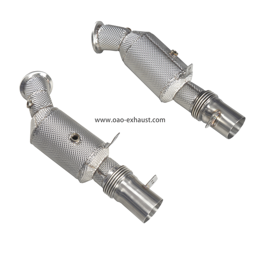High quality 304 stainless steel exhaust pipe with heat shield downpipe for BMW G12 M760i 6.6T V12