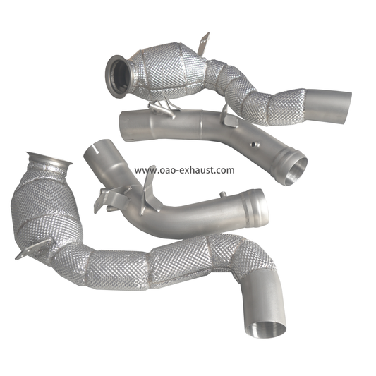 Mercedes-Benz W213 E63 GT63 AMG M178 4.0T downpipe stainless steel exhaust heat shield downpipe