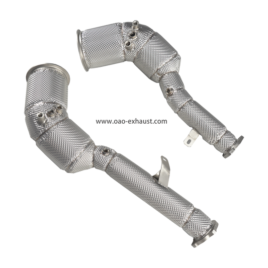 High Performance Exhaust System Downpipe for Porsche Macan S GTS 2.9T with Automatic Heat Shield Exhaust Pipes