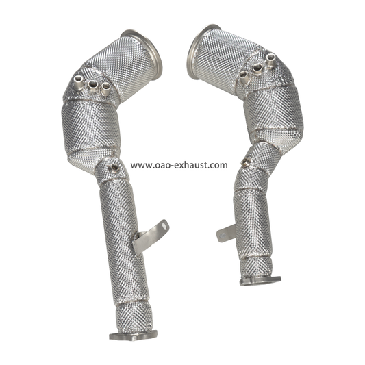 High Performance Exhaust System Downpipe for Porsche Macan S GTS 2.9T with Automatic Heat Shield Exhaust Pipes