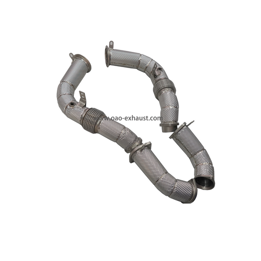 High Flow Sport Straight Downpipe Edelstahl Hitzeschild Auspuffrohr kopf für BMW X5M X6M F95 F96 S68 4.4T